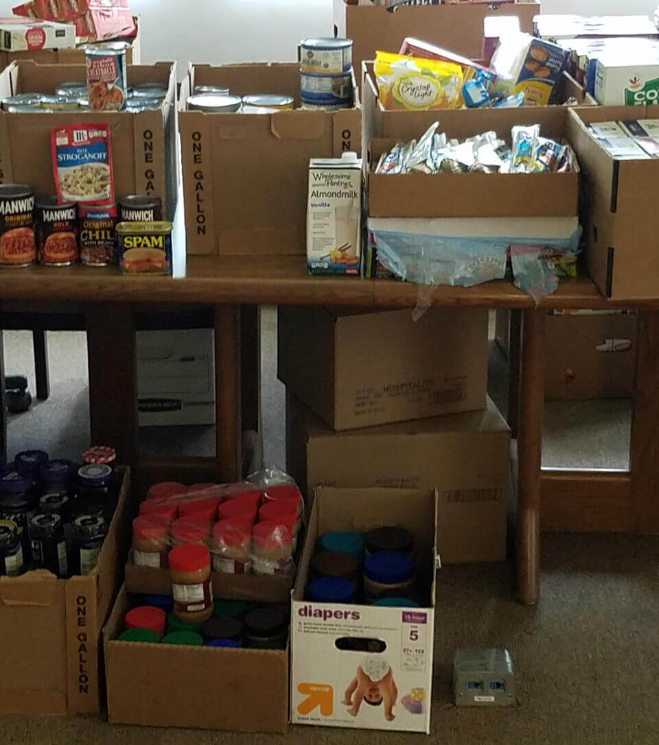 Boxes of food for the Emergency Relief Fund